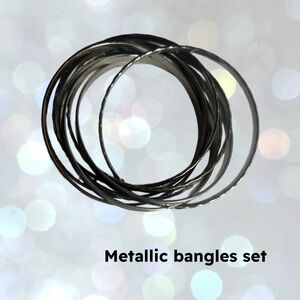 👍*GUC* UNKNOWN | 6-7 cm | Classic Everyday Mixed metallic tribal bangles set